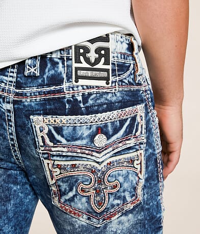 Rock Revival Jim Straight Stretch Jean back pocket view