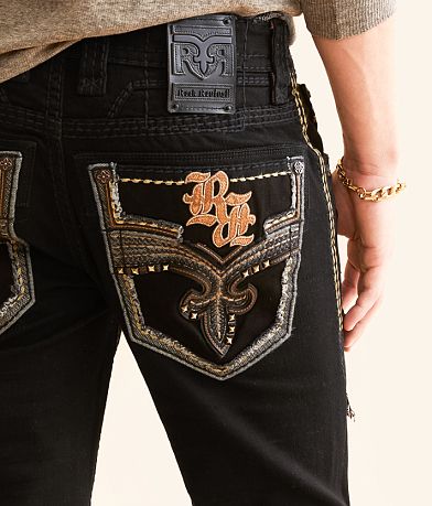 Rock Revival Baran Straight Stretch Jean back pocket view