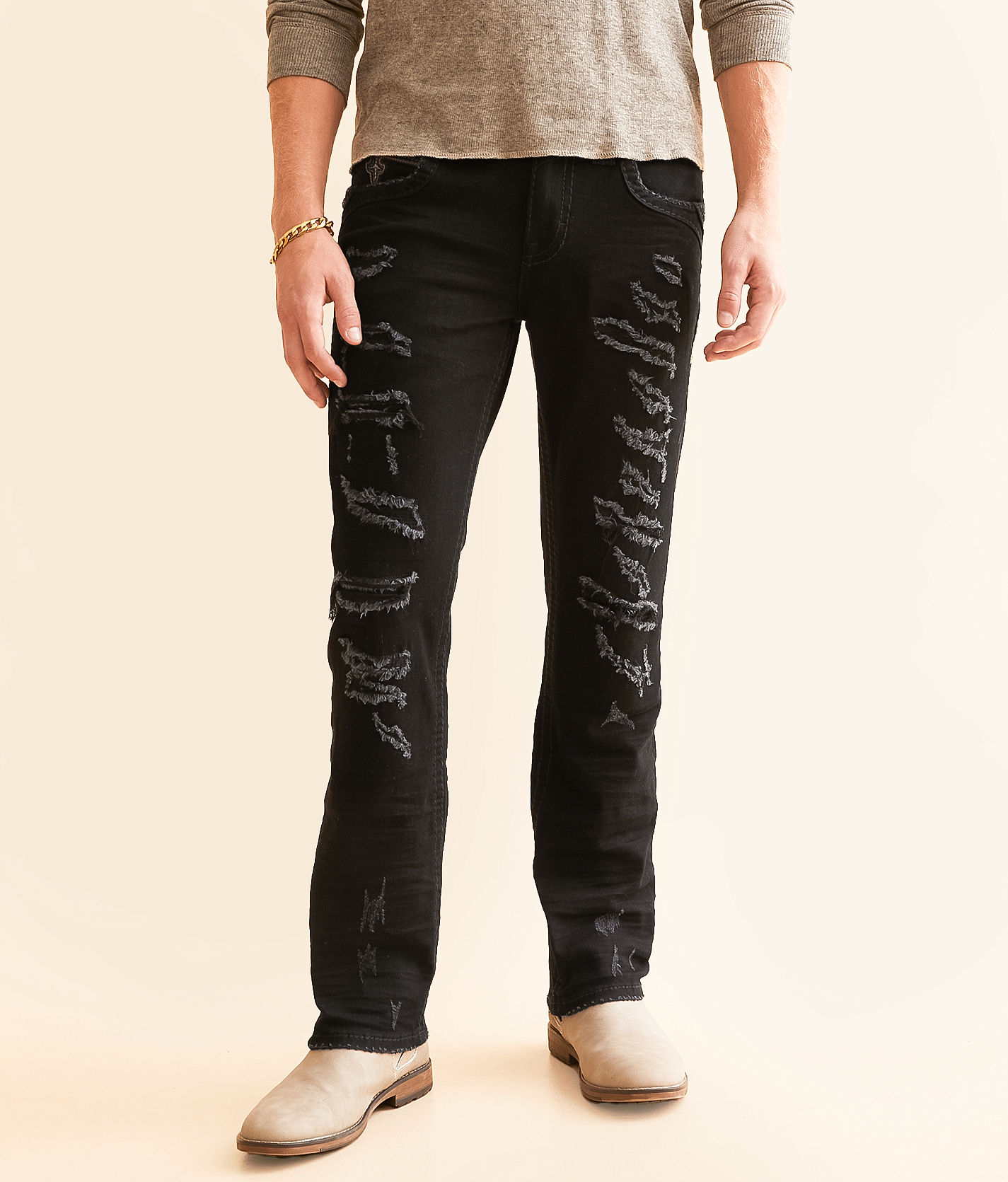 Rock Revival Baran Straight Stretch Jean - Men's Jeans in Baran