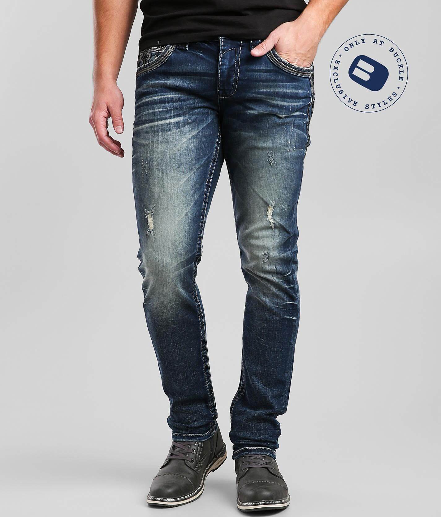 rustic blue slim straight jeans