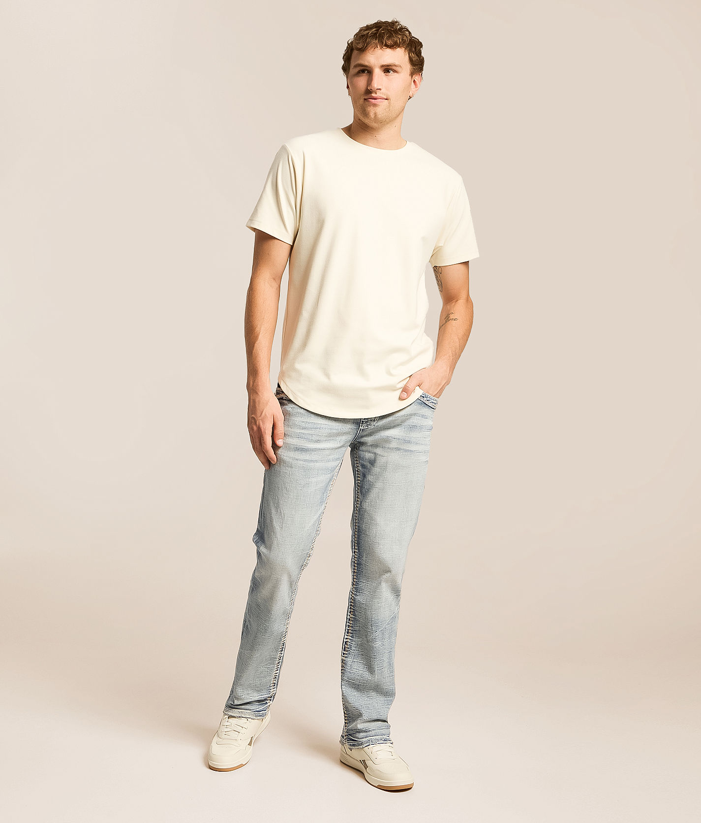 パンツ ROCKETS 0001XX rigid W32 L32 Rock Revival Fenwick Straight Stretch Jean - Men's Jeans in
