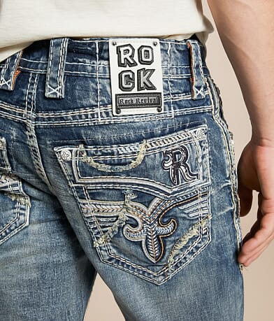 Rock Revival Leono Slim Boot Stretch Jean back pocket view