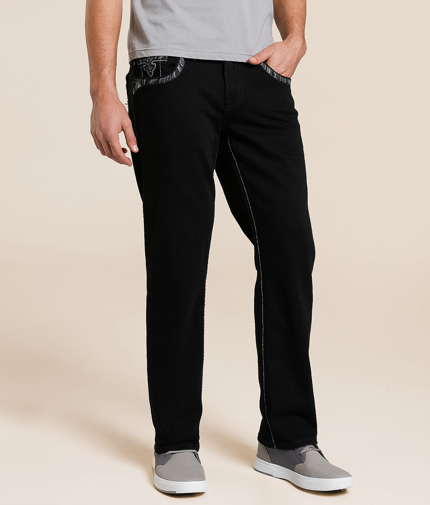 ロックリバイバル 鬼ヒゲ ハチノス デニム 33 紺 Rock Revival Rock Revival Varon Relaxed Taper Stretch Jean - Men's Jeans in
