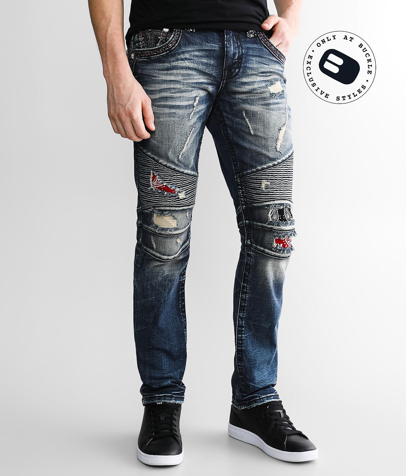 buckle biker jeans