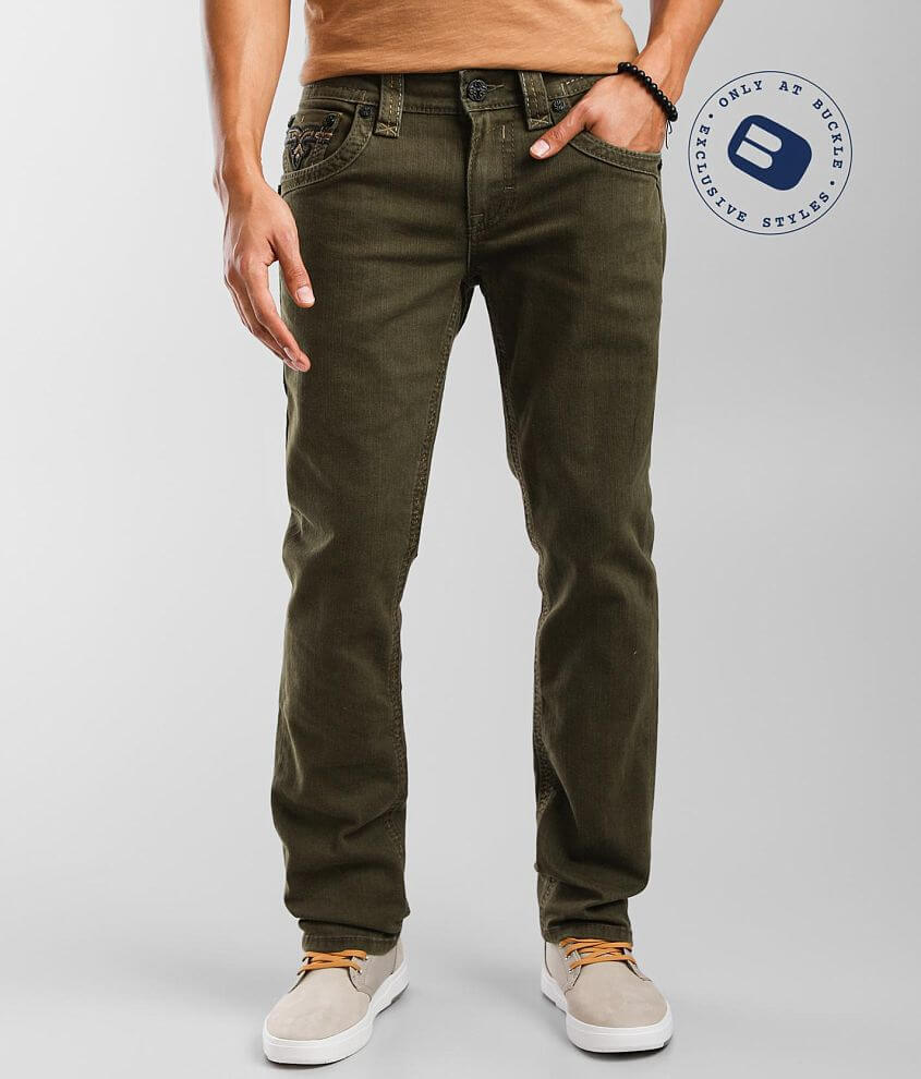 Olive green rock revival hot sale jeans