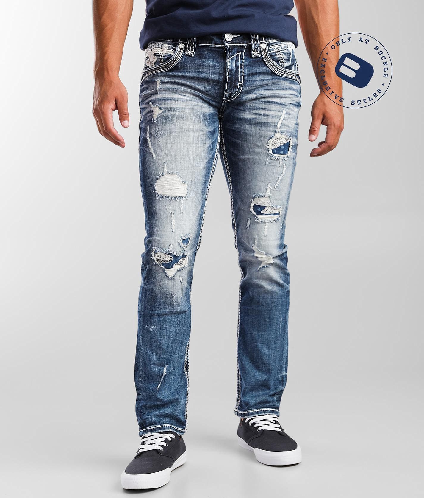 Rock Revival Mens Jeans in Style Brave straight –