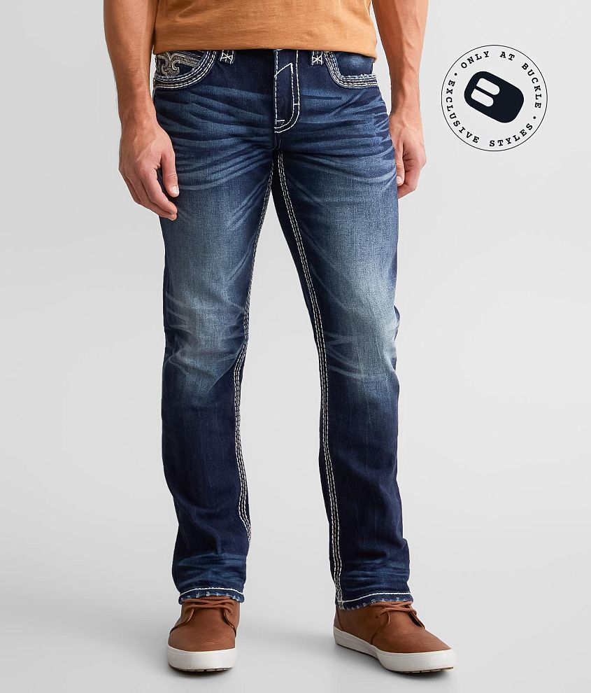 Men's Dark Blue Slim Straight Jeans