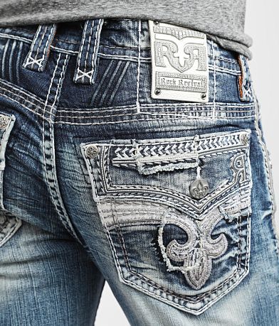 Rock Revival Kidd Slim Straight Stretch Jean back pocket view