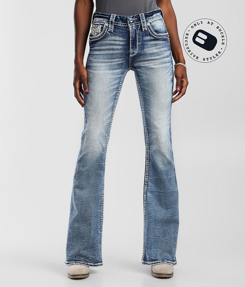 Rock Revival Nadine Mid-Rise Flare Stretch Jean - Women's Jeans in