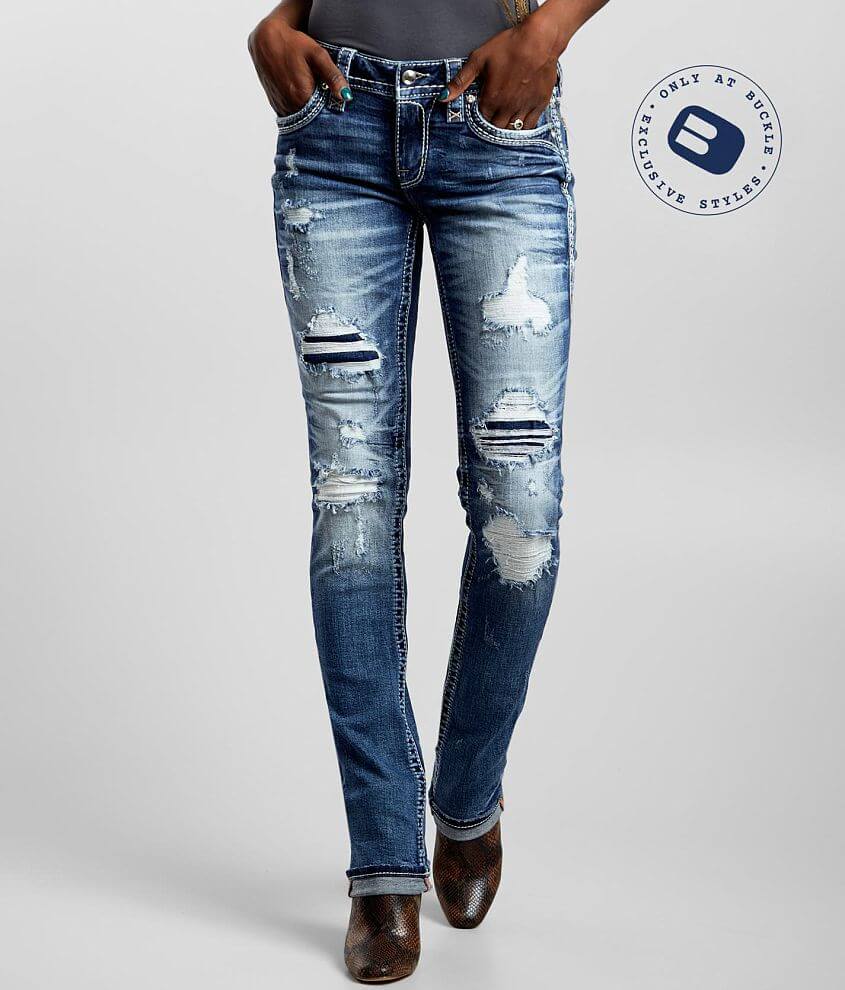 Rock Revival Rosewood Straight Stretch Cuffed Jean front view