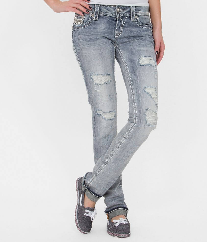 Jean Capri Femme Rock Revival 'Jacklyn' - Taille 27, Longueur D'entrejambe 26, Délavé, Occasion Très Bon état