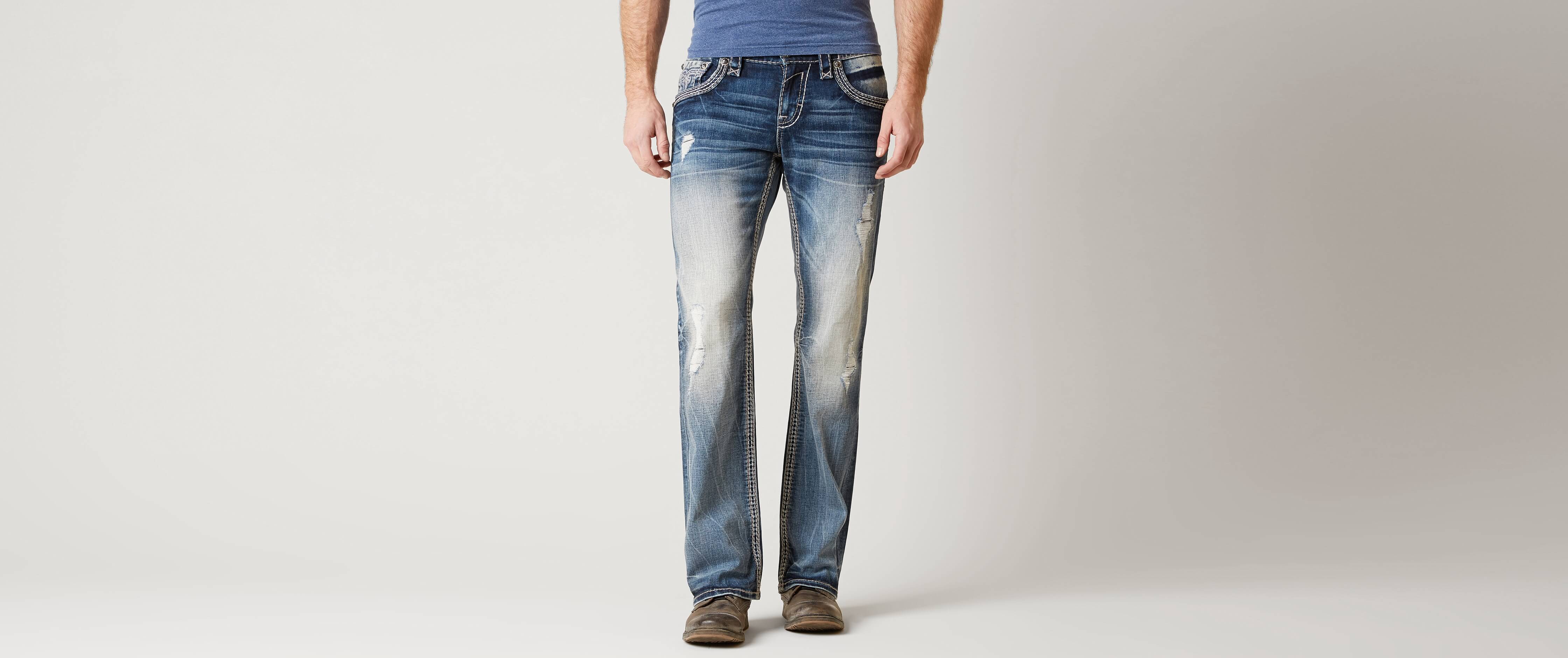 buckle slim bootcut jeans