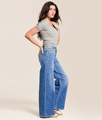 Rock Revival Alivia Wide Leg Baggy Stretch Jean front view