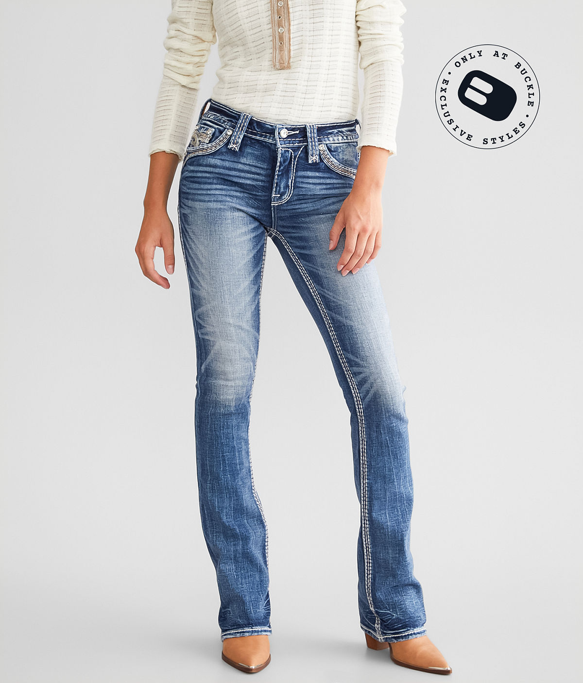 Rock Revival Kelcie Mid-Rise Boot Stretch Jean — Kelcie MB209 by Buckle
