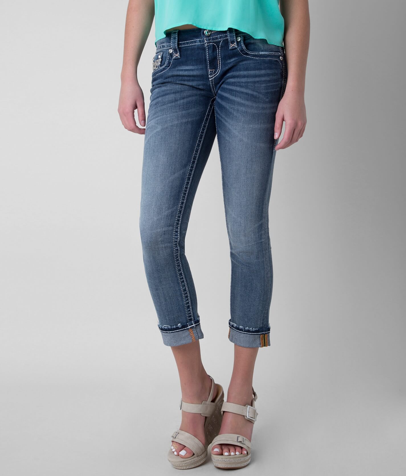 rock revival cropped jeans