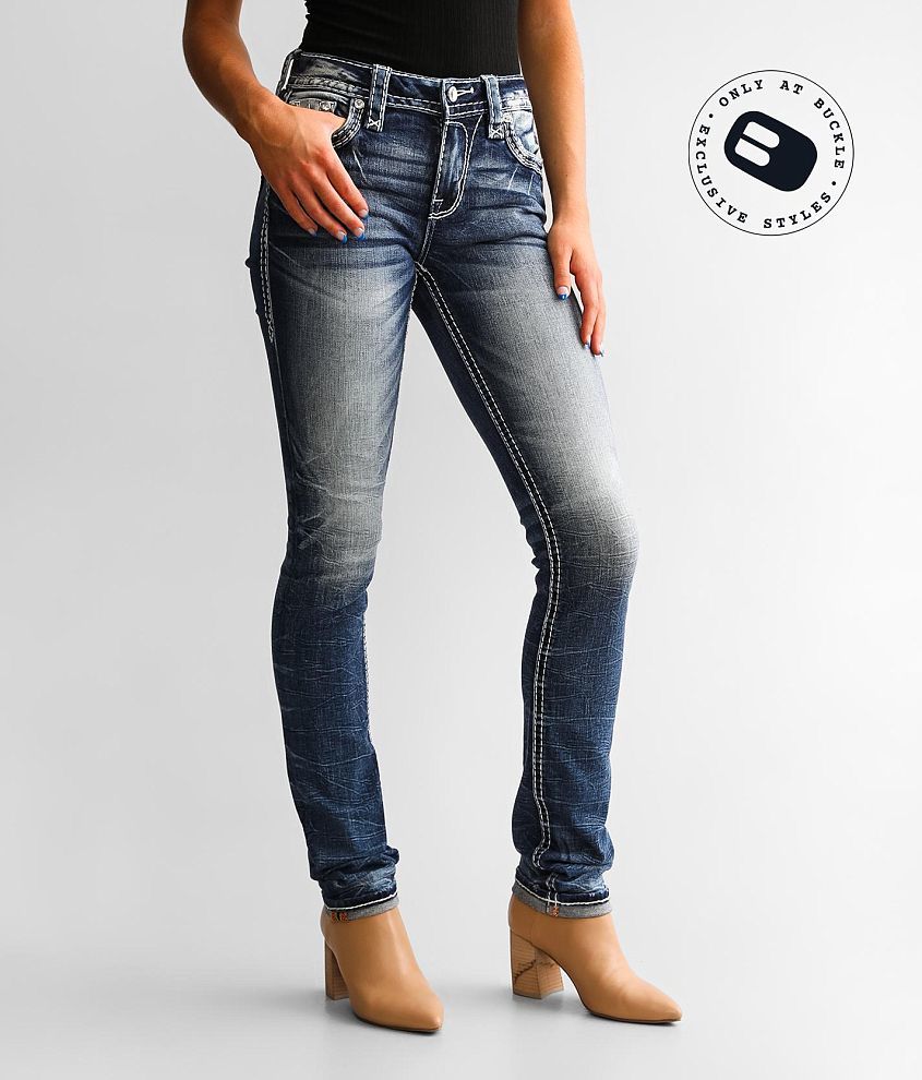 Rock Revival Lisely Mid-Rise Straight Stretch Jean front view
