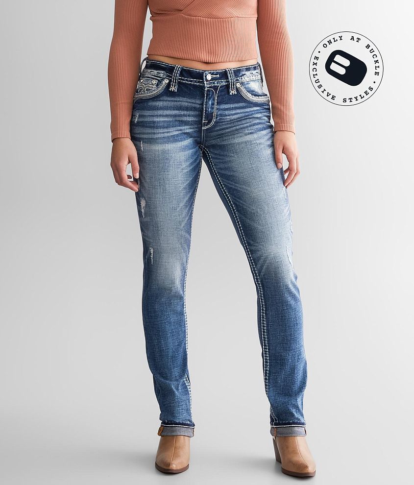 Rock Revival Cyrus Mid-Rise Straight Stretch Jean front view