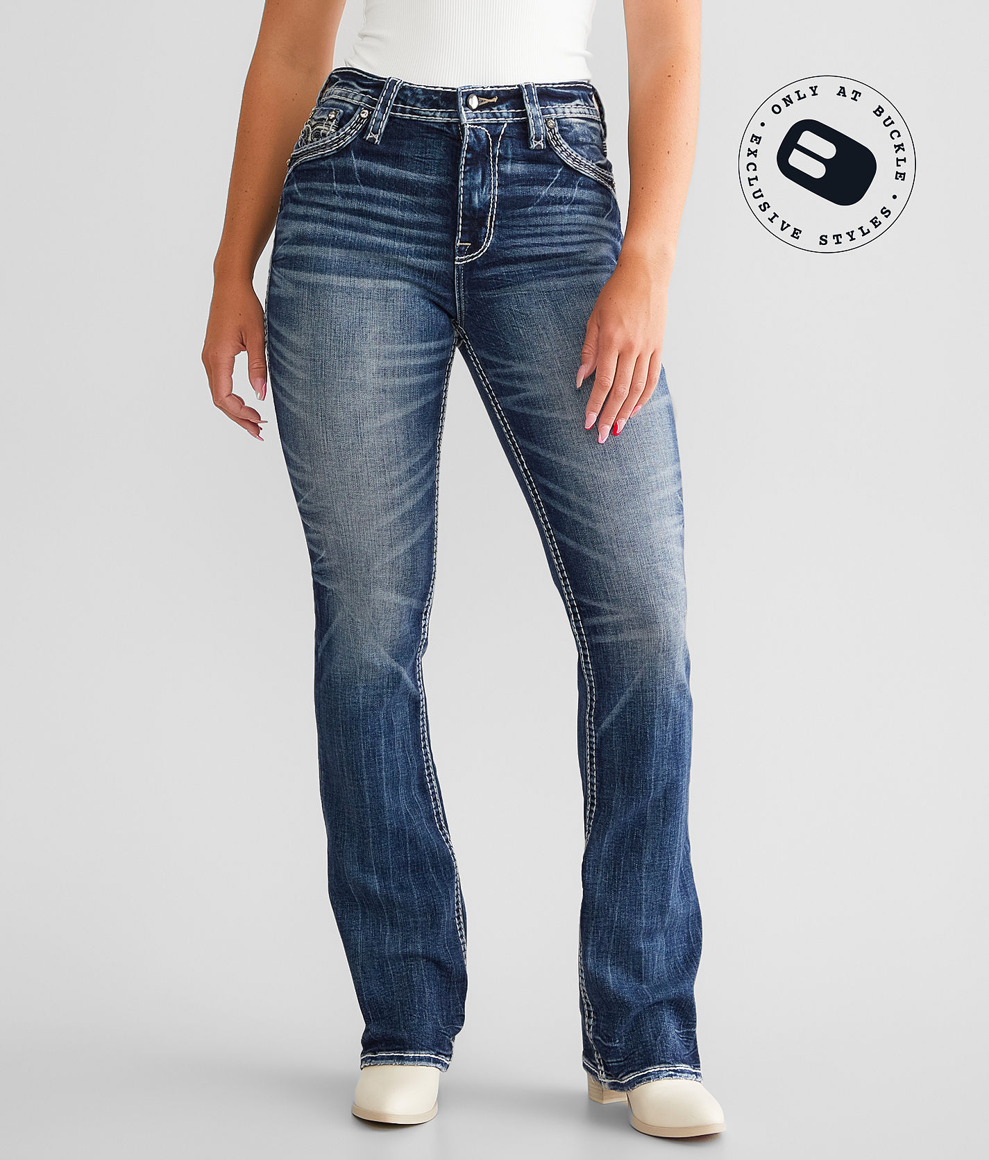 Rock Revival Saoirse Curvy High Rise Boot Stretch Jean Women s Jeans in Saoirse HB206 Buckle