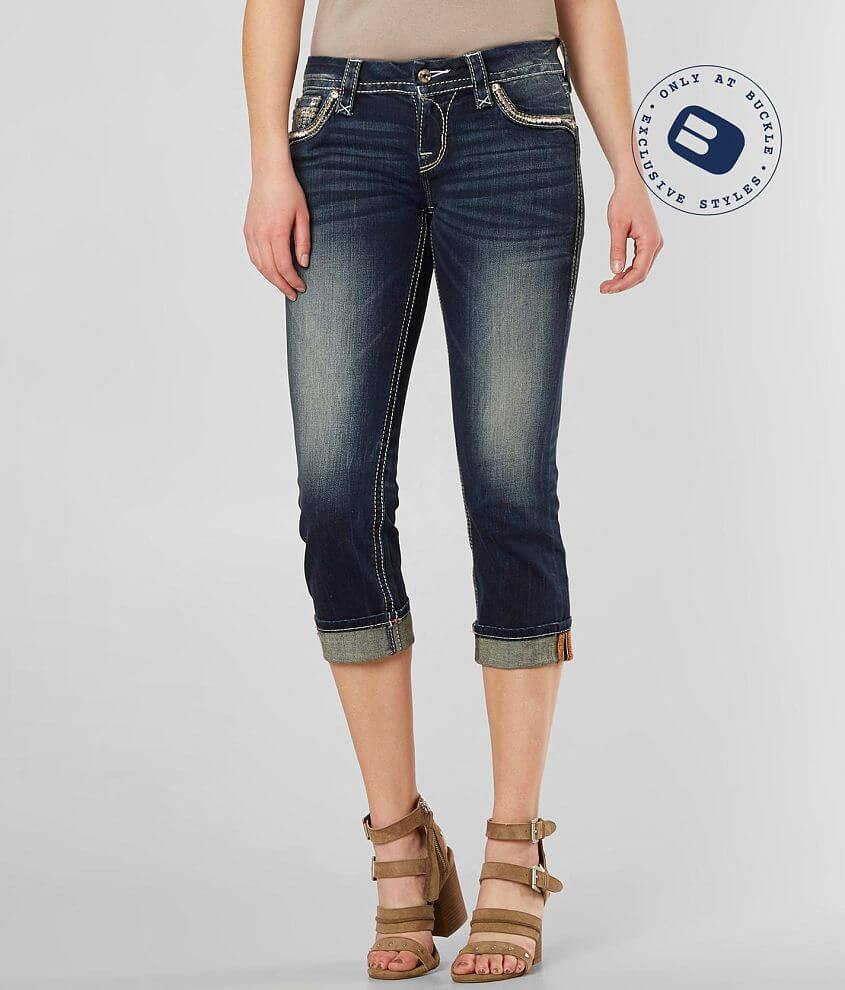 Rock Revival Yara Cuffed Stretch Capri Jean front view