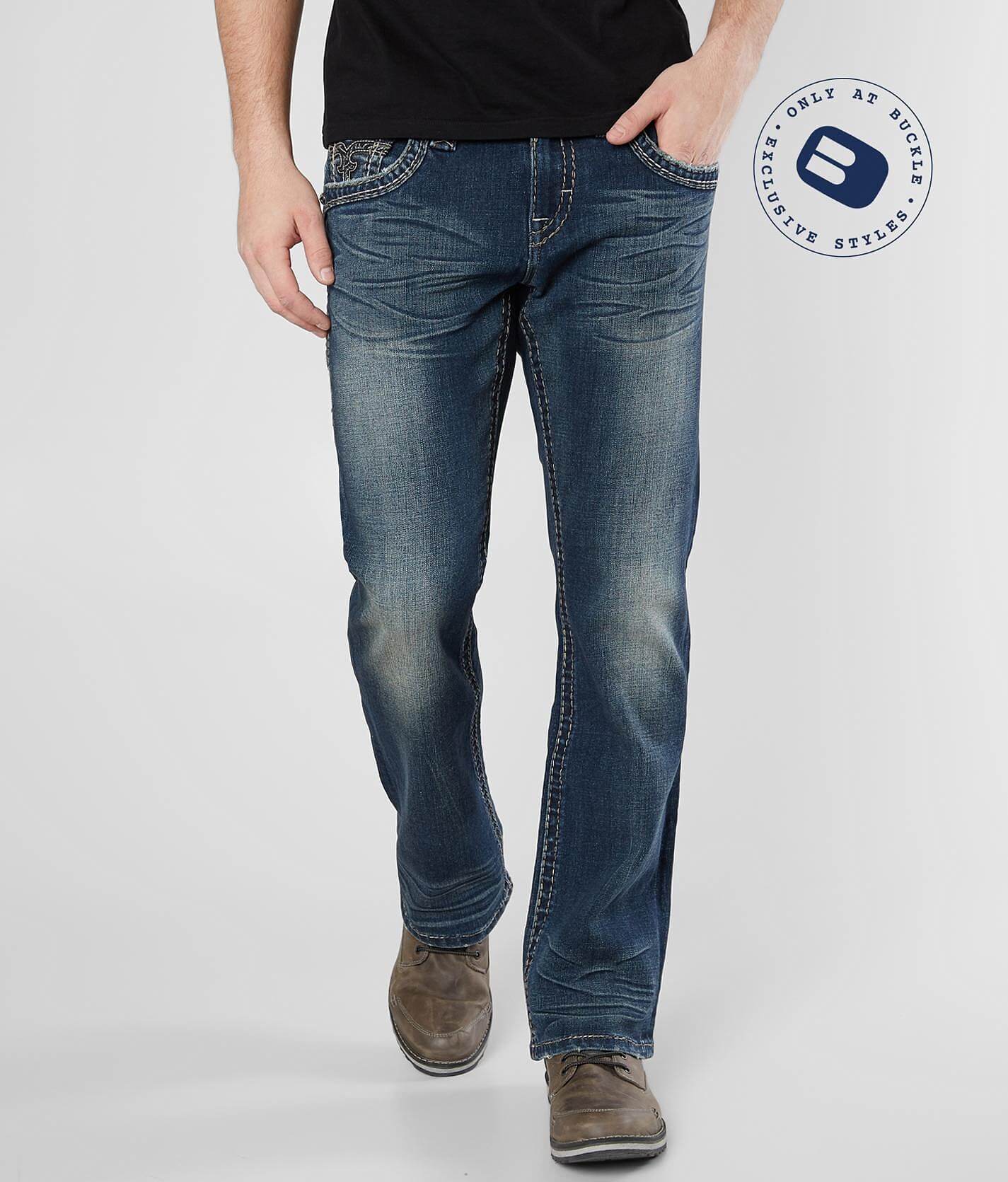 buckle slim bootcut jeans