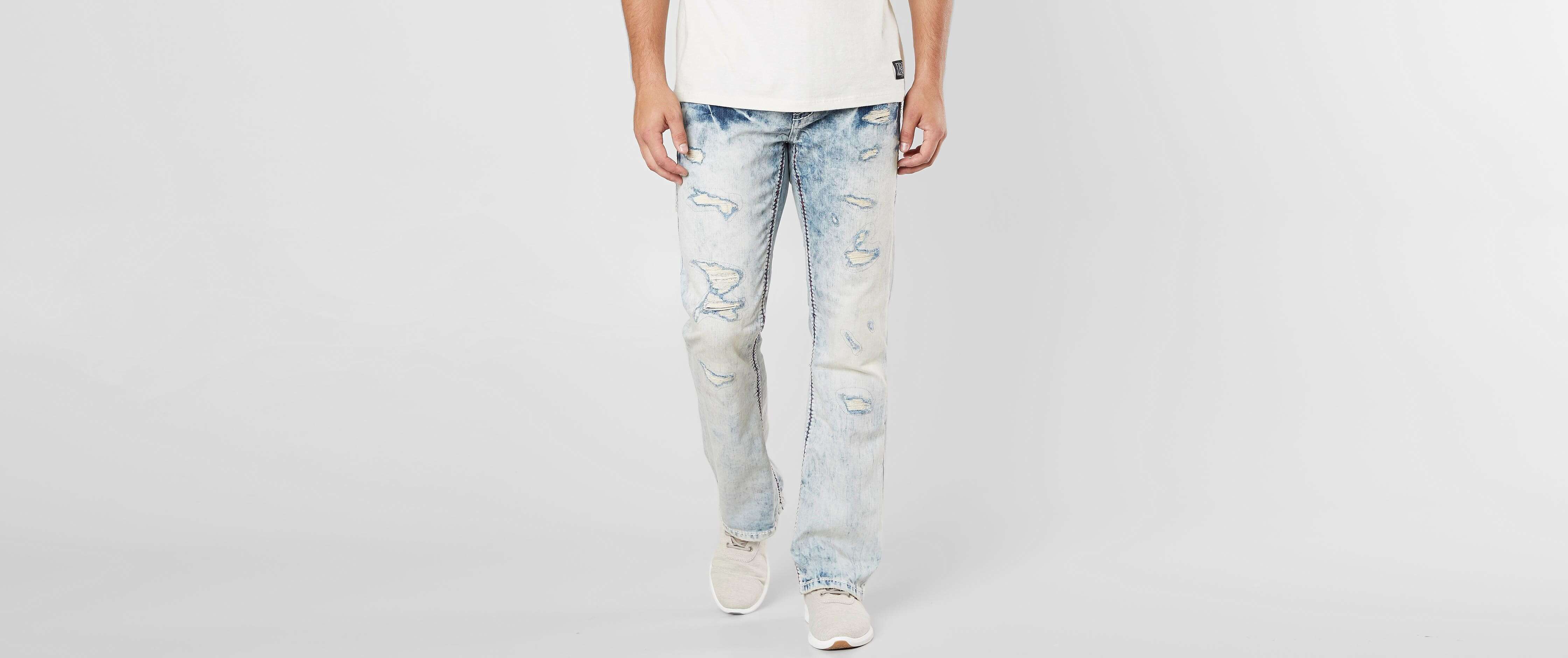 buckle slim bootcut jeans