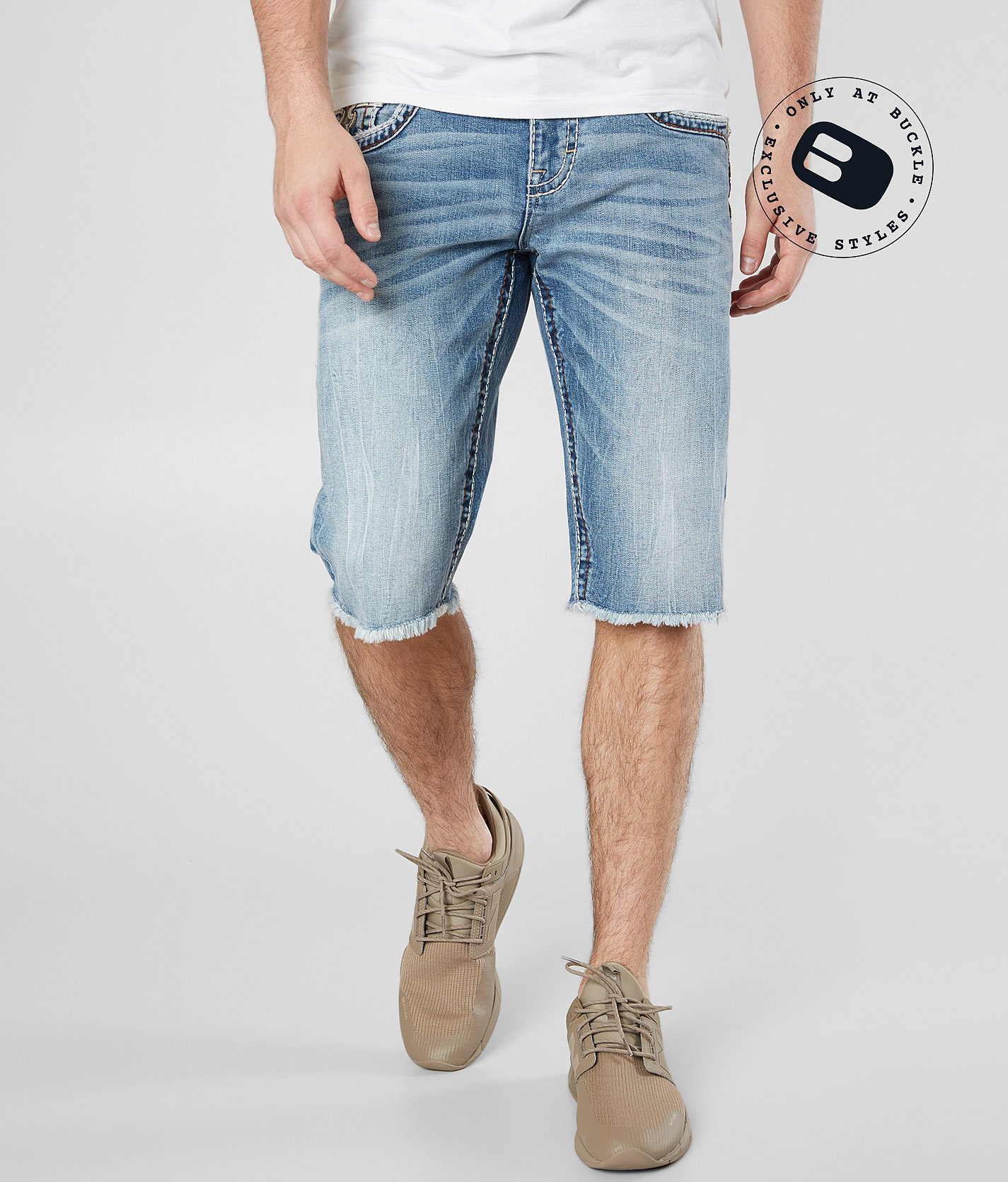 buckle men's rock revival shorts