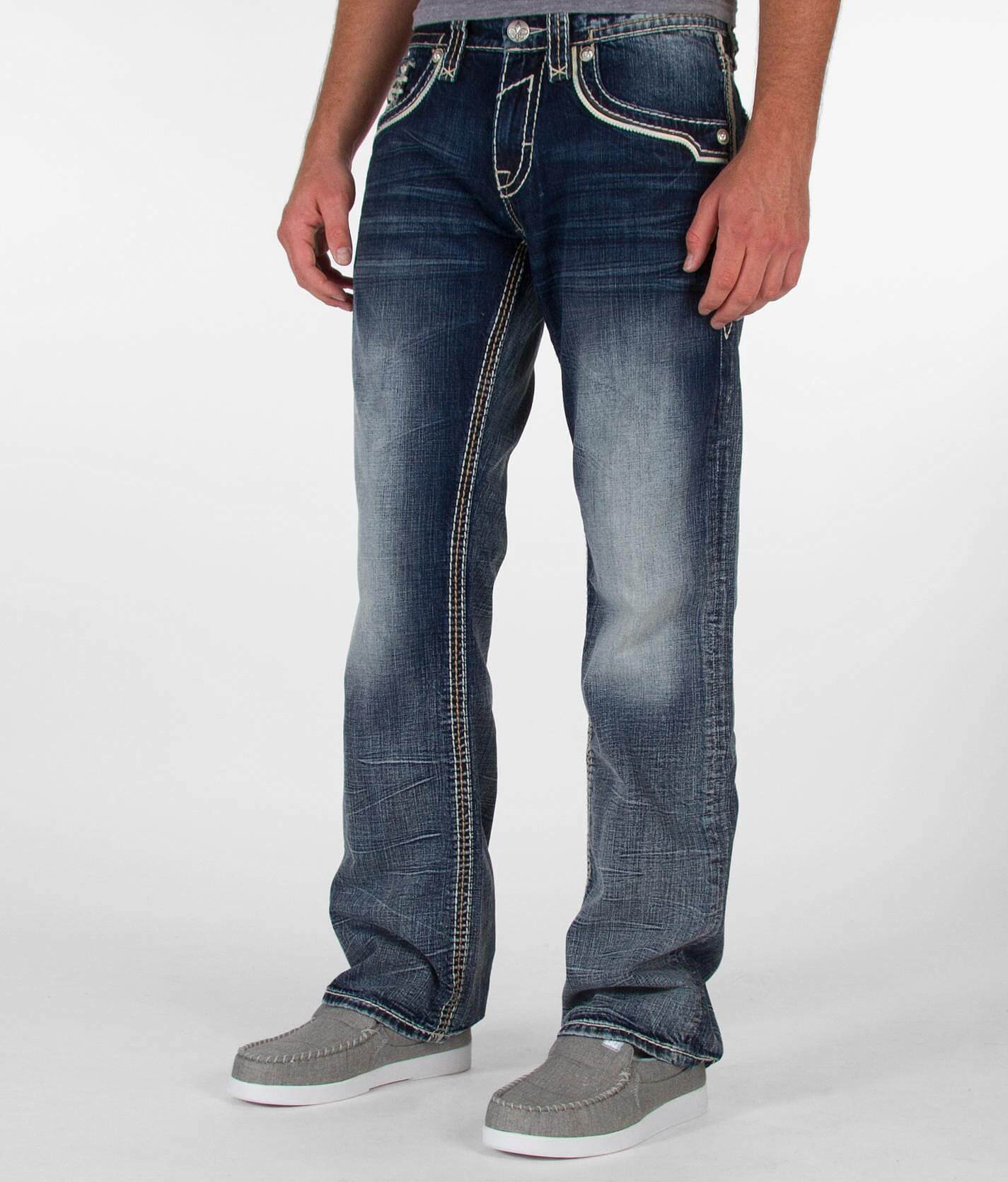 buckle straight leg jeans