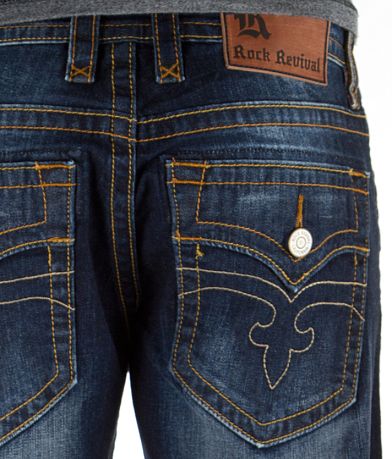Rock Revival Ryker Straight Jean back pocket view