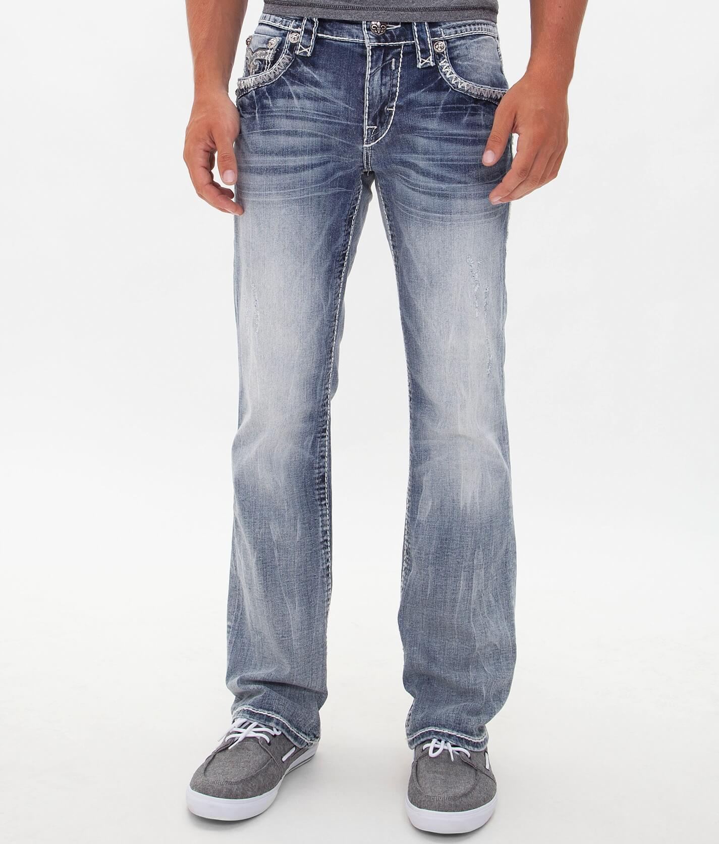 buckle slim bootcut jeans