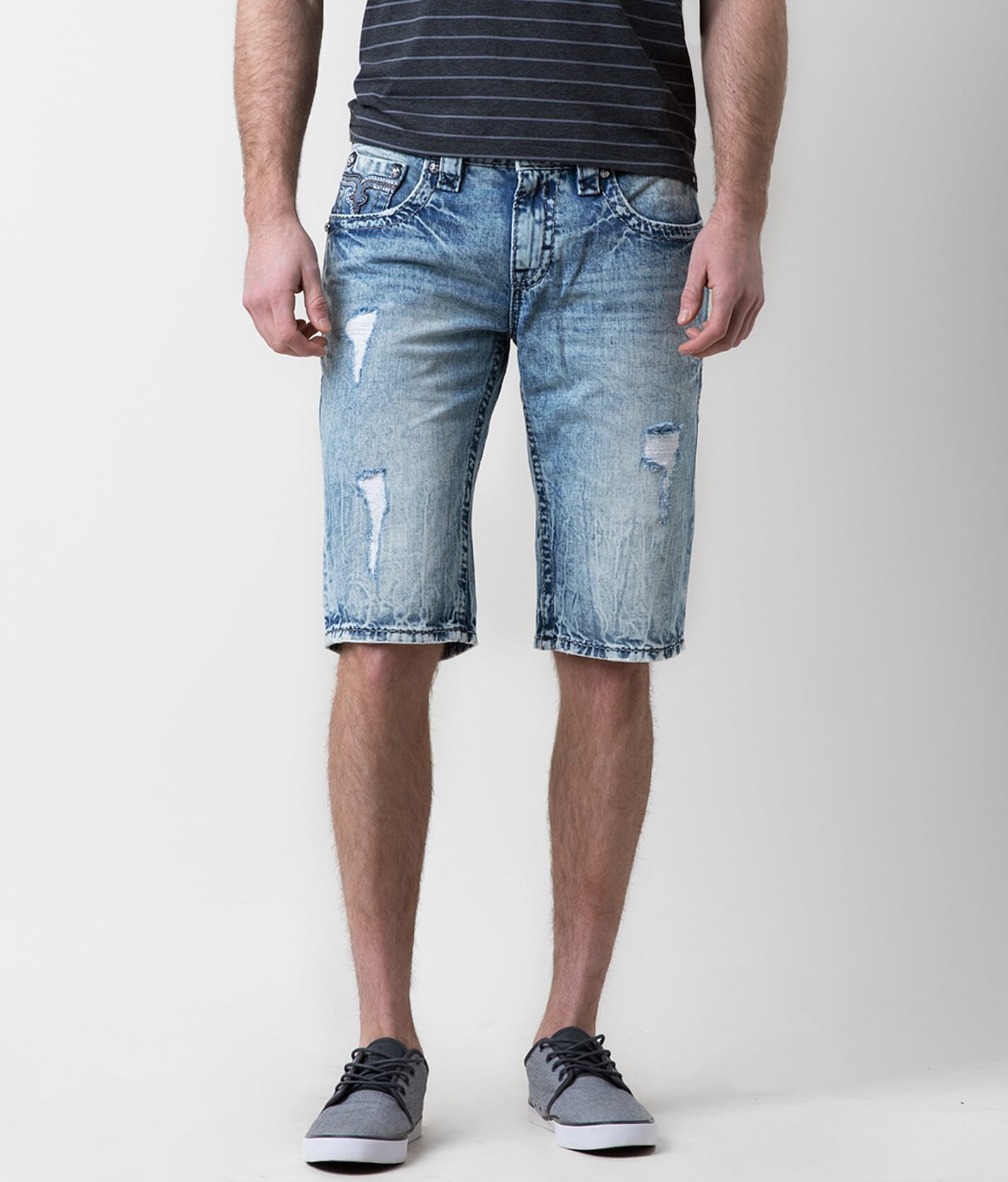 buckle men's rock revival shorts