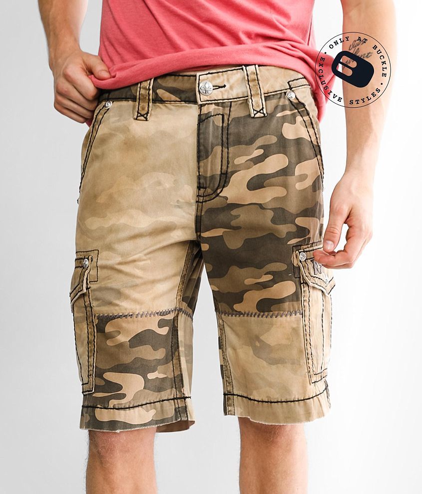 Rock Revival Classic Camo Cargo Short Men S Shorts In Grey Camo Buckle