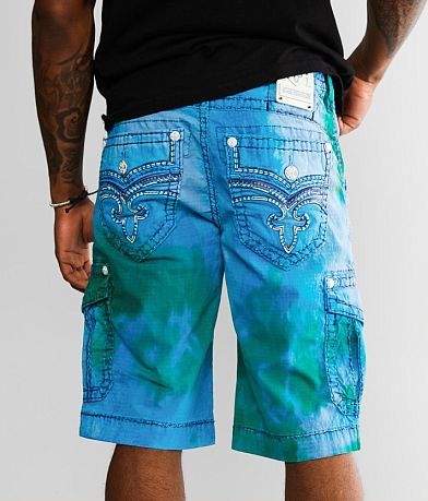 Rock Revival Classic Tie-Dye Cargo Stretch Short back view