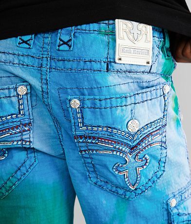 Rock Revival Classic Tie-Dye Cargo Stretch Short back pocket view