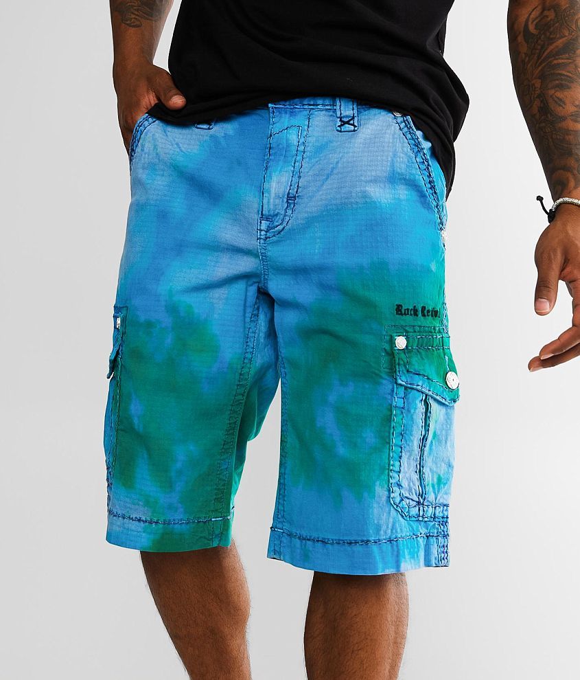 Rock Revival Classic Tie-Dye Cargo Stretch Short front view