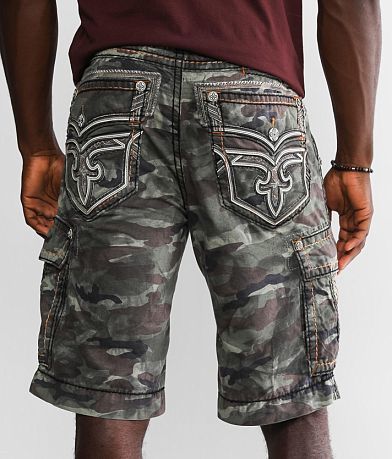 Rock Revival Classic Camo Cargo Short back view