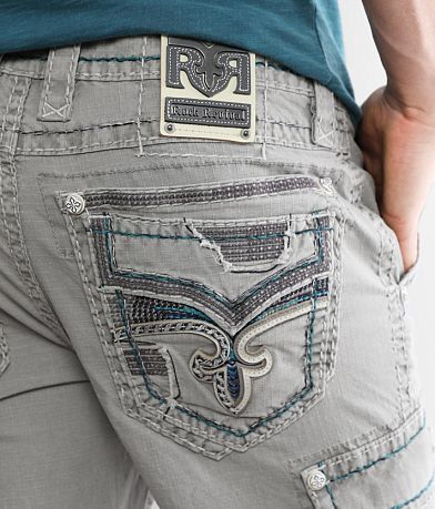 Rock Revival Classic Ripstop Cargo Stretch Short back pocket view