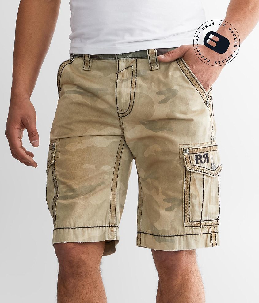 Rock Revival Classic Camo Cargo Short Men S Shorts In Grey Camo Buckle