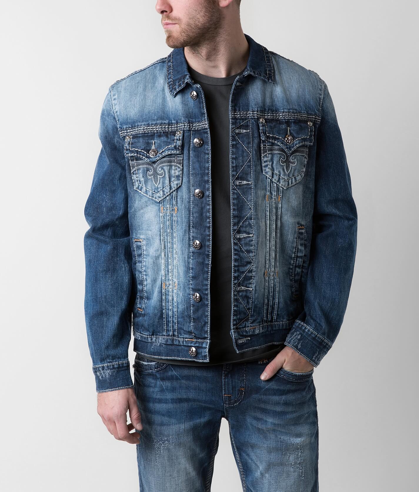 mens rock revival jean jacket