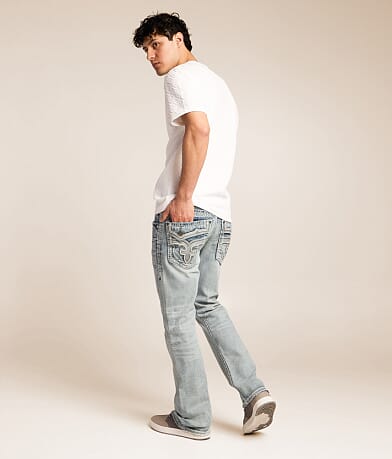 一*人様 Rock Revival ライトブルーデニム Men's Rock Revival Light Wash Jeans | Buckle