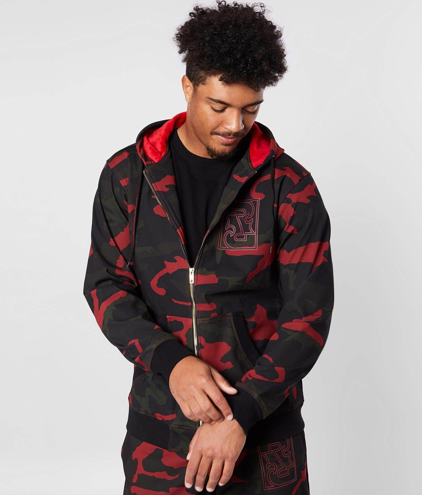 black and red camo hoodie