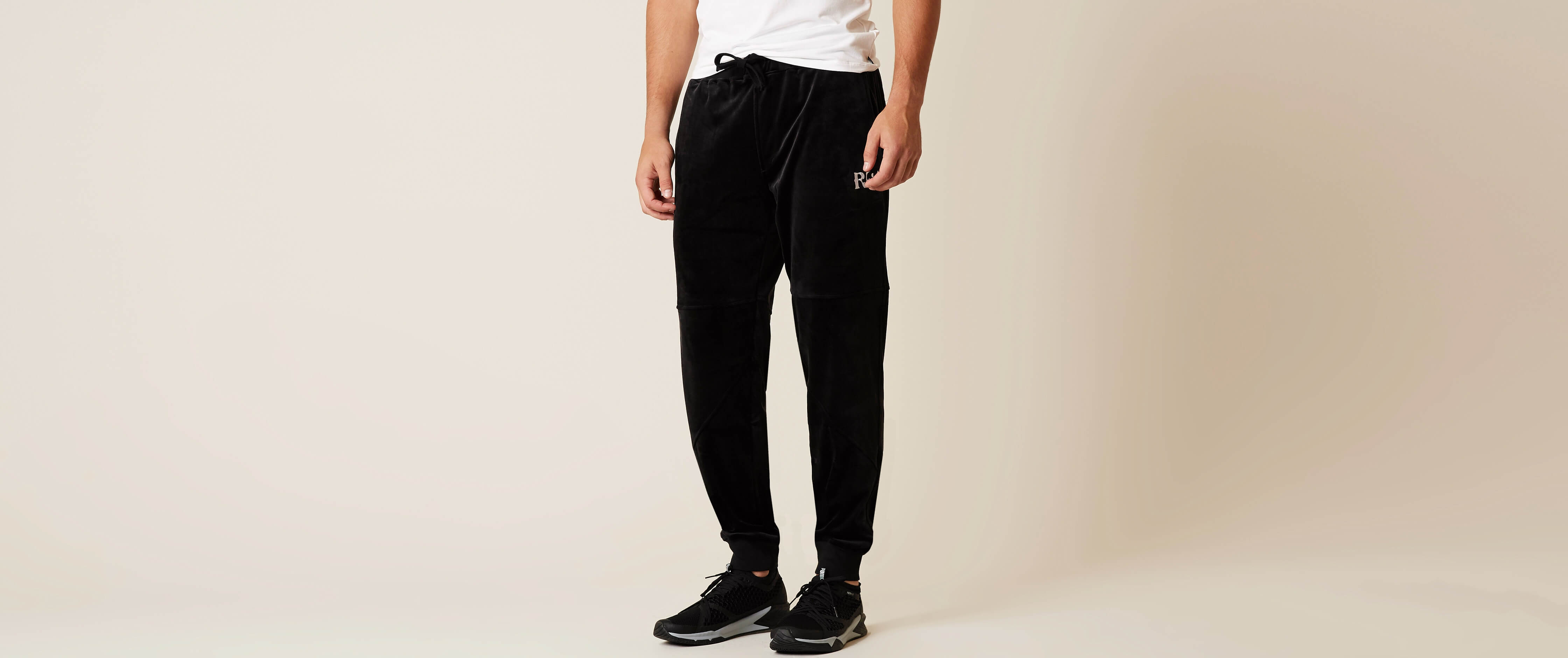 Rock Revival Javier Jogger Sweatpant Men's Pants in Black Buckle