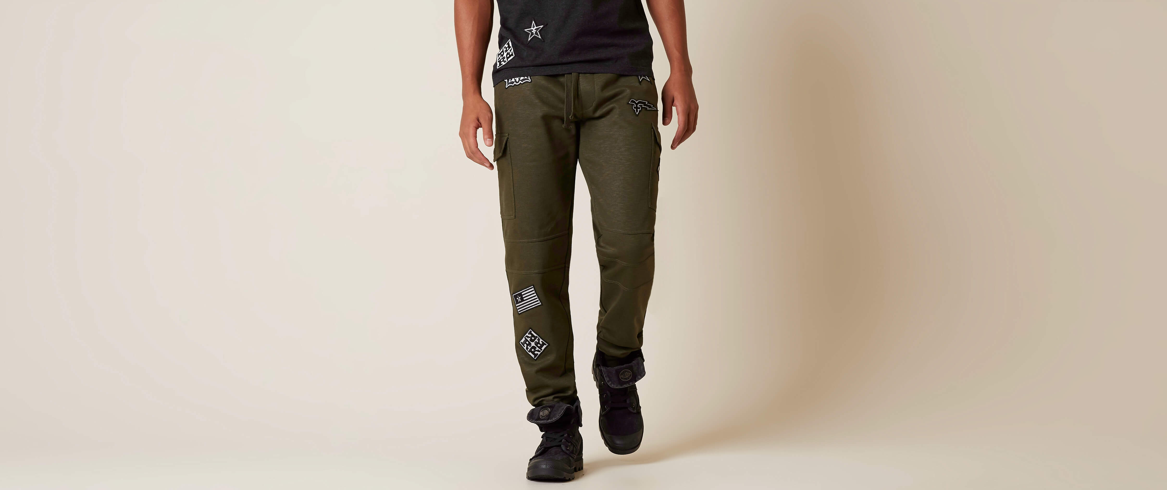 Rock Revival Bryon Jogger Sweatpant Men's Pants in Olive Buckle