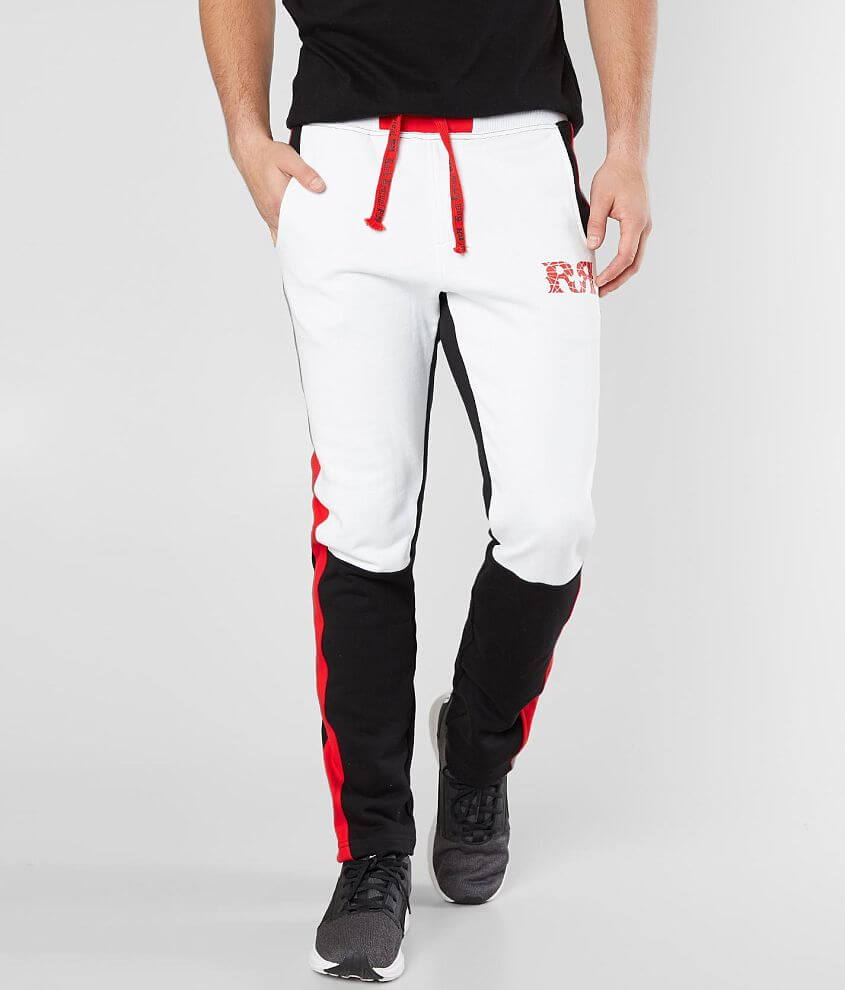 Rock Revival Tristian Color Block Sweatpant - Pants in White Black Red | Buckle