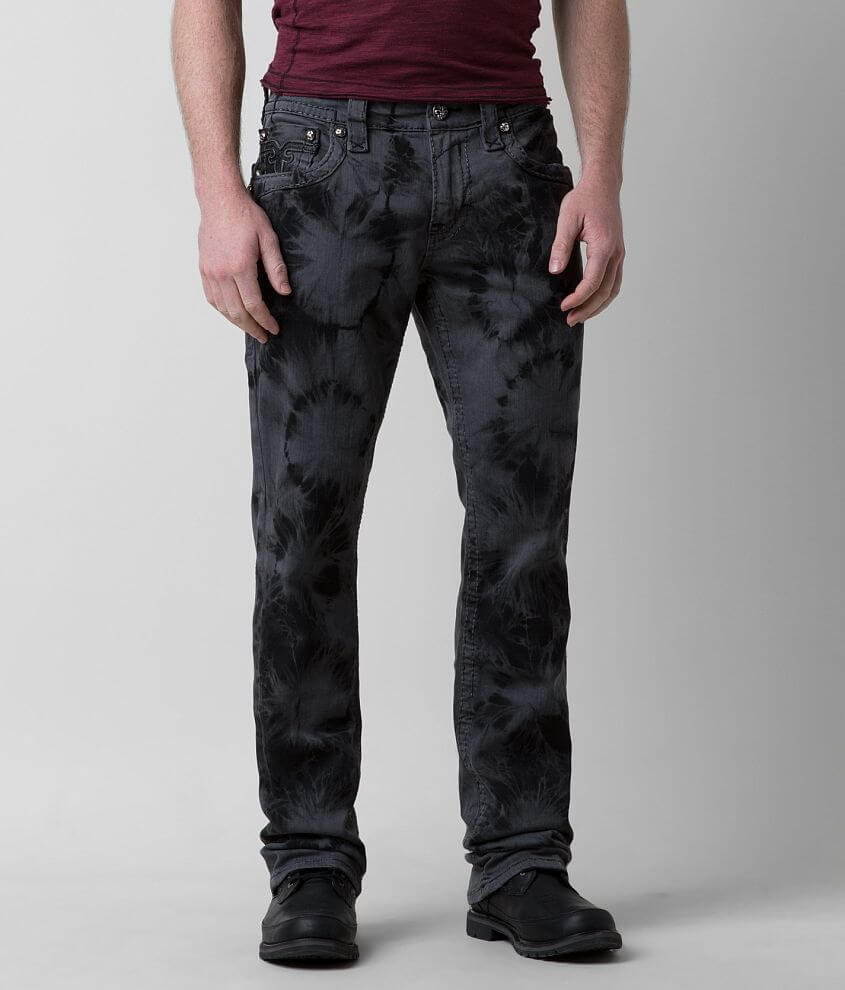 ROCK REVIVAL CHARCOAL CAMO WASH STRAIGHT 