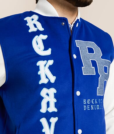 White & Blue Varsity Jacket thumbnail 4