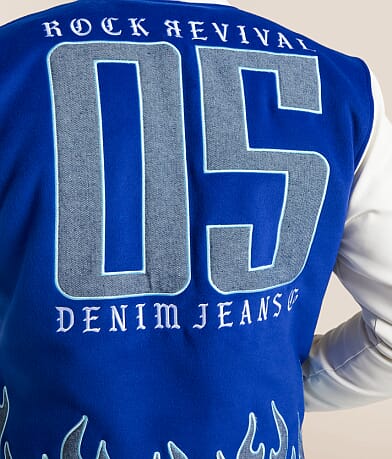 White & Blue Varsity Jacket thumbnail 6