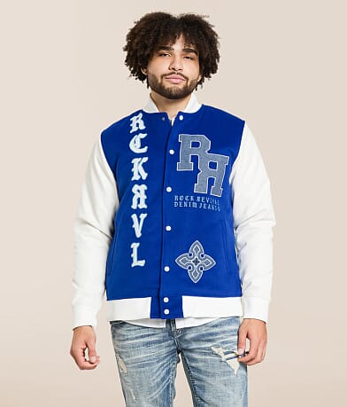 White & Blue Varsity Jacket thumbnail 2
