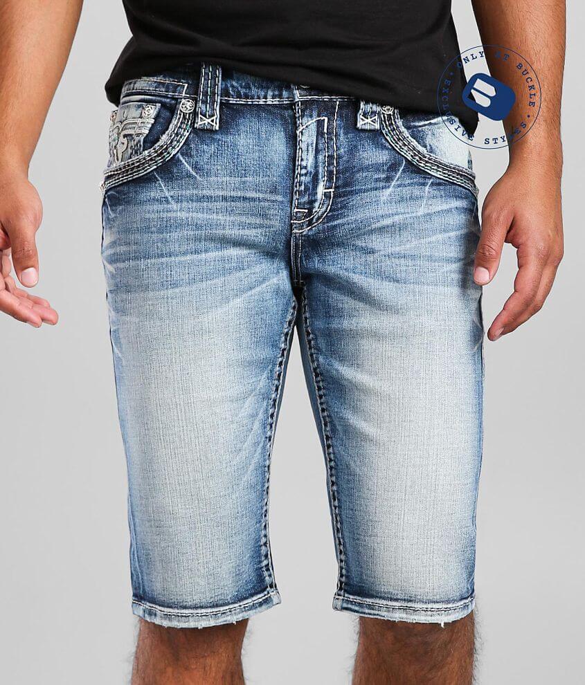 rock revival denim shorts mens