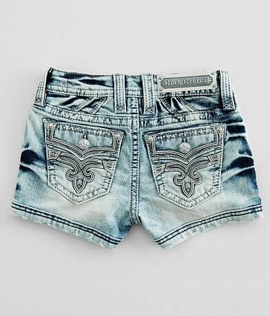 Rock Revival Coral Rose Stretch Short back view