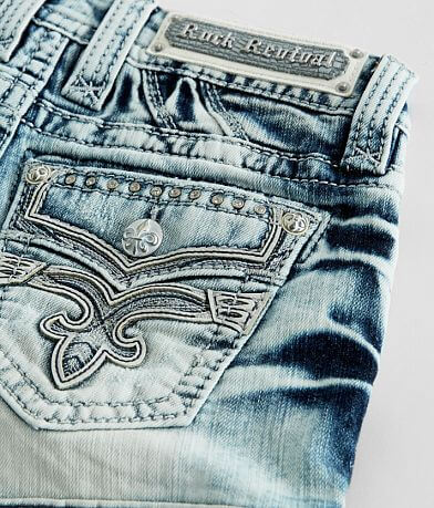 Rock Revival Coral Rose Stretch Short back pocket view